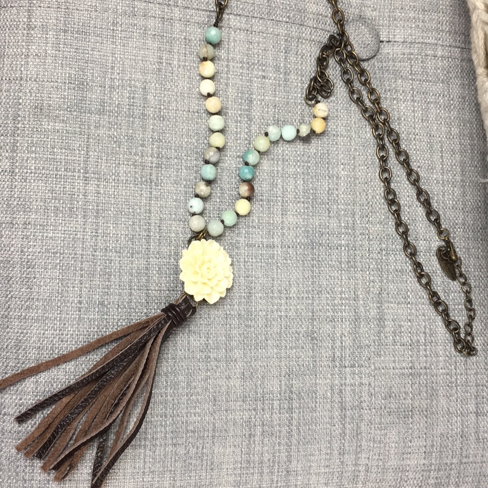 Plunder Beaded Flower Charm Necklace